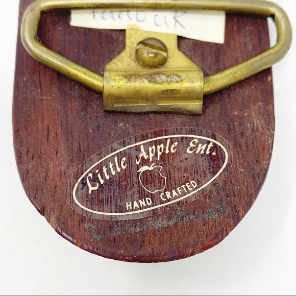 Vintage LITTLE APPLE ENT PADOUK Wood Belt Buckle - Picture 4 of 6